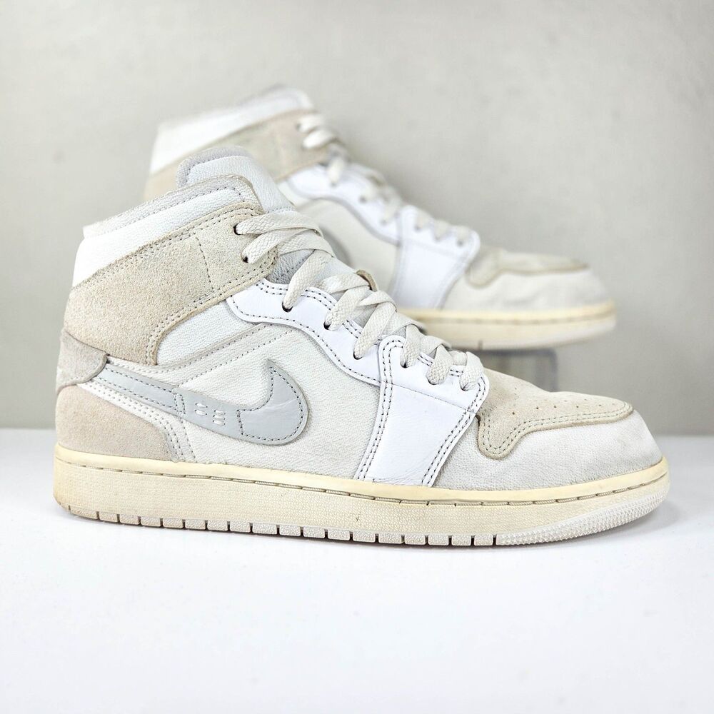 Nike Air Jordan 1 Mid SE Craft Inside Out White Sail Tech Grey DM9652-120 Sz 10